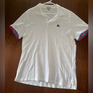 Burberry White Polo XL